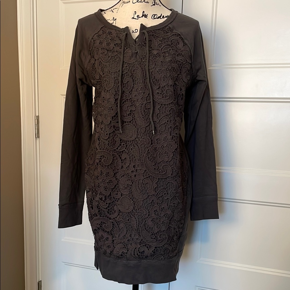 NWT Maurices Gray Long Sleeve Crew Neck Sweatshirt Dress Size Medium